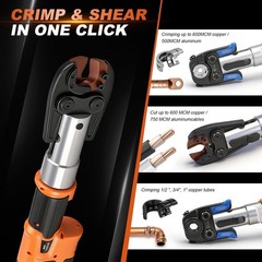 Pro Press Tool Pipe Crimping Kit Press Tool Battery Kit Fit 1/2″ 3/4″ 1″ Copper