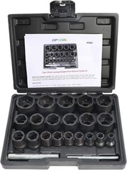 22 Piece Bolt Nut Extractor Set, 1/2″ and 3/8″ Drive Impact Lug Nut Remover