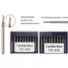 Dental Carbide Burs Tungsten Steel Bur FG # 330 FG #245 fit High Speed Handpiece