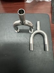 (2) FOOD GRADE STAINLESS STEEL 3/8″ BARB Y HOSE FITTING ADAPTERS SPLICERS