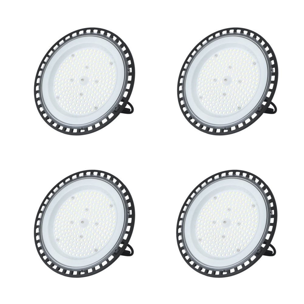 4 Pcs UFO LED 150W High Bay Light Lighting Fixture 18000LM With Hook Safety Rope
