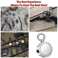 Ultimate 1000 lbs Double-Sided Neodymium Magnet Fishing Tool with Rope & Coating