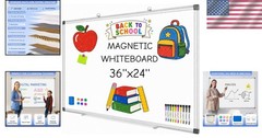 36 X 24 inches Magnetic Dry Erase Board with Aluminum Frame, Whiteboard