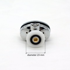 Set of 4 New Oval Singel Wheel Shower Door 23 millimeters, Silver Chrome