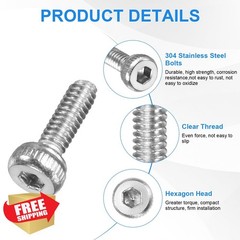 M METERXITY 60-Pack M2 x 6mm Socket Head Cap Screws, 304 Stainless Steel Hex …