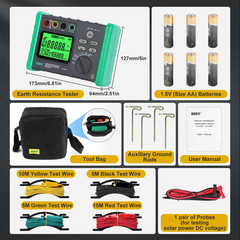 Earth Resistance Tester 0.03-2000 Ohm Meter,Upgraded Digital Earth Ground Resist