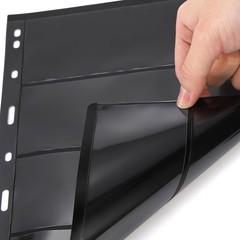 Elsjoy 20 Sheets 40 Pages Stamp Album Pages, 9-Hole 8.5″ x 11″, Black