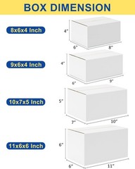 20-Pack Assorted Small Shipping Boxes – White Corrugated Mailers