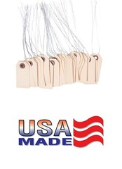 1000- 2 3/4″ x 1 3/8″ Size 1 Manila Inventory Shipping Hang Tags with Wire 13 Pt