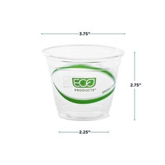 ECO PRODUCTS GreenStripe Clear Compostable 9oz PLA Plastic Cups, Case of 1000…