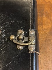 Handmade Leather Spell Book Journal Tiger Eye Stone Clasp ~100 Pages