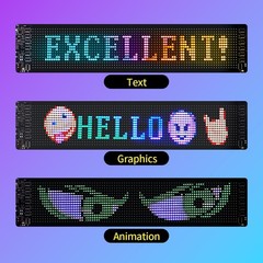 Programmable LED Sign Bluetooth APP Flexible Scrolling Message Board Text Animat