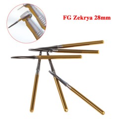 6 PCS Zekrya 28mm Long Dental Carbide Burs Surgical Drills FG Shank Dia. 1.6mm