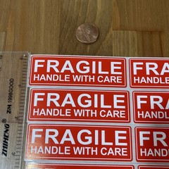 12pcs FRAGILE HANDLE WITH CARE 1″x3″ FRAGILE Stickers Packaging Safety Mailing