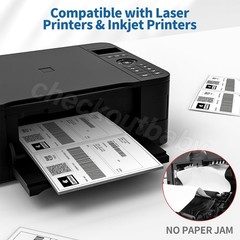 Premium Shipping Labels 8.5×5.5 Half Sheet Straight Corner Blank Self Adhesive