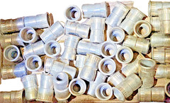 (QTY:55) AUVECO 6-32 NUTSERT INSERT 6/32 HOLE STEEL TIN PLATED GRIP 0.030″MIN