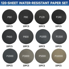 133pcs 3 Inch Sanding Disc Kit, 60-10000 Grit Wet Dry Hook & Loop Sandpaper Pads