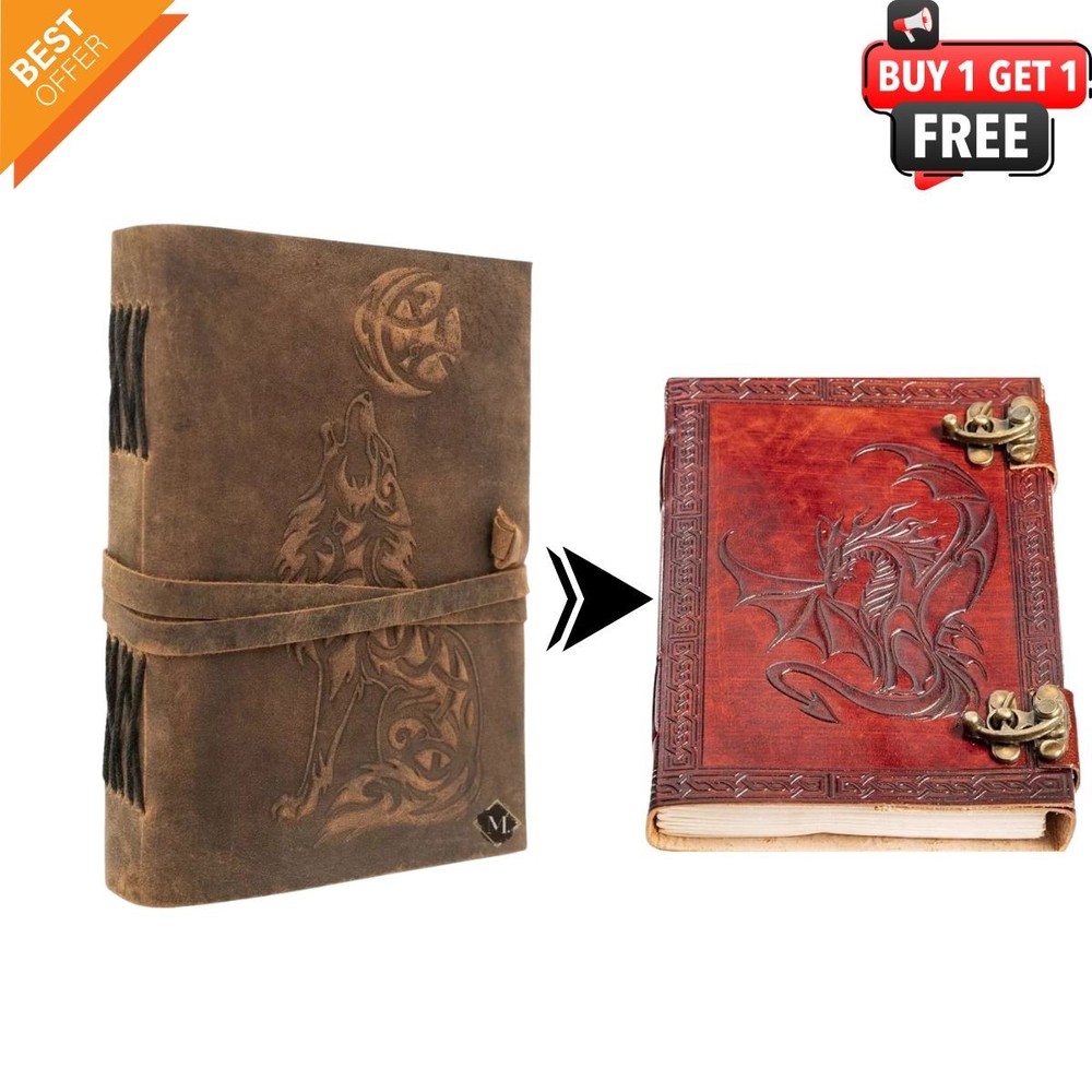 GenuineLeather Journal5x7–Handmade Vintage Diary SketchbookNotebook,200Page|B1G1