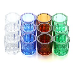 12PCS Dental Dappen Dish Crystal Acrylic Liquid / Powder Cup Nail Art Bowl