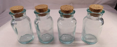 4Pcs Mini Glass Bottles with Cork Stoppers Small Clear Glass Jars