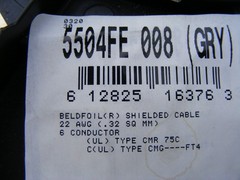Belden 5504FE 008 New Generation Multi-Conductor Cable, 6 Conductor 22AWG Shield