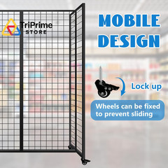 Grid Wall Panels, with Wheels,4×5.5Ft Gridwall Panel Display Black