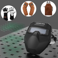 Auto Darkening Welding Goggles 4/5-9/13 TIG MIG ARC+Gloves+Apron+Lens+Sleeves