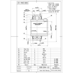 (10) SER204-12 – 3/4″ Bore – Insert Ball Bearing With Snap Ring – ER12 ER204-12
