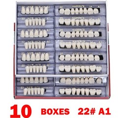 10-Box Dental Acrylic Resin Denture 22# A1 Full Sets Teeth Upper Lower Shade HOT