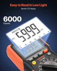 VEVOR Digital Multimeter 6000-Count TRMS Voltmeter Current Tester Auto-Ranging
