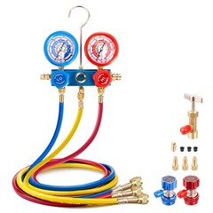 Rogvoc HVAC Manifold Gauge Set for R22/R410a/R134a 3 Way Mini