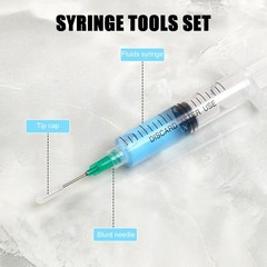 Glue Applicator Syringe Blunt Tip Needle and Cap, with Soft Plastic Tube,…