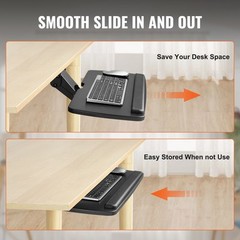 VEVOR Keyboard Tray Under Desk Ergonomic Pull out Keyboard/Mouse Tray 25×9.8 in