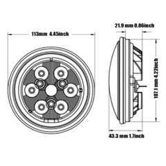 LED PAR36 Aviation Grade Aircraft Landing Light 4-1/2″ 115mm DC 12V 6000 Lumens