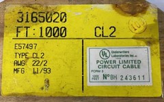 CL2 Power Limited Circuit Cable 22/2 AWG Blue 1000 FT 3165020 E57497