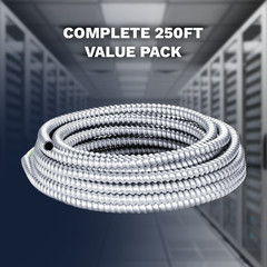 14/3 MC Alum Cable 14-Gauge 3-Conductor Type MC Ground for Indoor Outdoor 250Ft