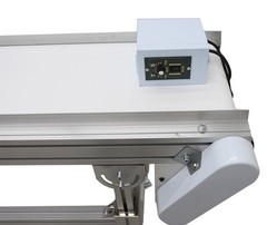 Electric 59×11.8in Food Grade PU Belt Conveyor 110V Speed&Height Adjustable 120W