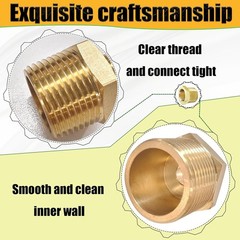 3/4″ Male to 3/8″ Female Brass Reducer Bushing, Versatile NPT Adapter Set of 2