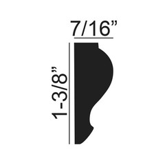 Outwater 1-3/8 inch x 7/16 inch x 96 inch Plain Recycled Polystyrene Panel