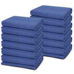 12 Pack Moving Blankets 80″ x 72″(35 lb/dz) Heavy Duty Quilted Pro Shipping Pads