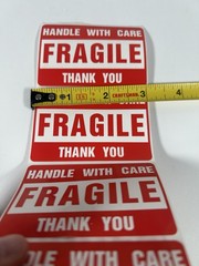 FRAGILE Handle With Care Stickers 2″ x 3″ Pack of 30 (THIRTY) Self Stick Labels