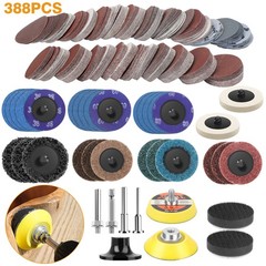 388Pcs 2 Inch Sanding Disc 1/8″ 1/4″ Shank Set for Drill Die Grinder Rotary Tool