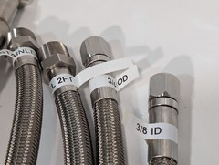 (15) Braided 316 Stainless Steel Flex Hoses, Assorted Lengths Sizes Ports