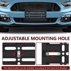Universal License Plate Mounting Kit,No Drill Front & Rear Bracket Holder wit…