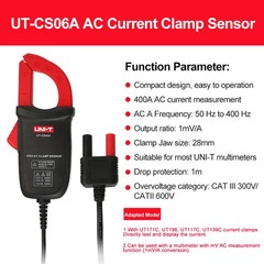 UNI-T UT-CS06A 400A AC Digital Current Clamp Meter Sensor UT117C UT61E+/UT60BT