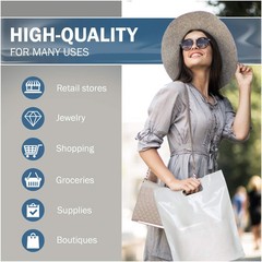 Extra Large White Merchandise Bags – Glossy Plastic Perfect for Retail – 100 Pac