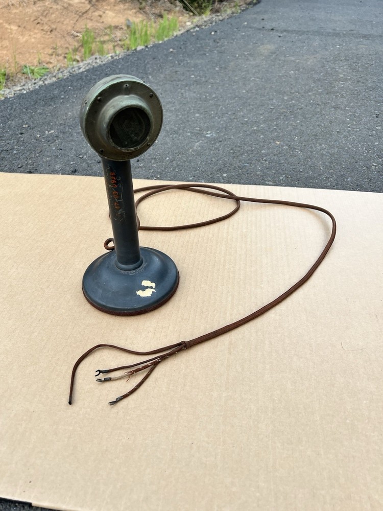 VINTAGE WESTERN ELECTRIC COMPANY CANDLESTICK PHONE JAN. 26, 1915 DISPATCH BRASS