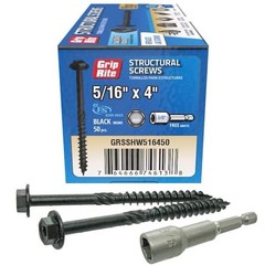 Grip-Rite 5/16 in. x 4 in. Dual Drive Washer Head Structural Screws 50 per Box