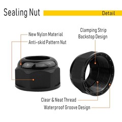Cable Gland PG21 5 Packs IP68 Waterproof Nylon Cable Connectors with Locknut …
