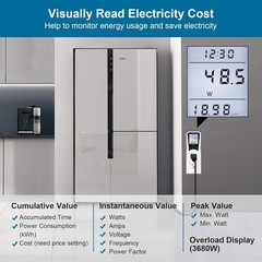 Watt Meter Plug-in Socket Power Meter Auto Cost Calculator Backlit